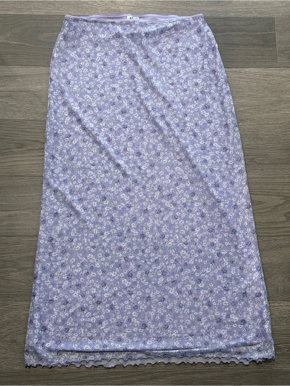 A.C.W. Purple Mesh Floral Skirt size L